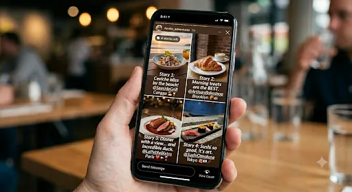 Foto de comida compartida en redes sociales con la marca del restaurante